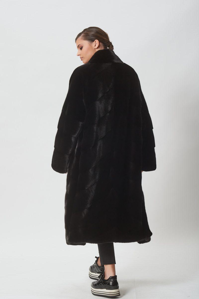 Black Mink Relaxed Fit Coat