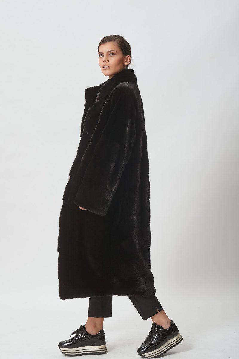 Black Mink Relaxed Fit Coat
