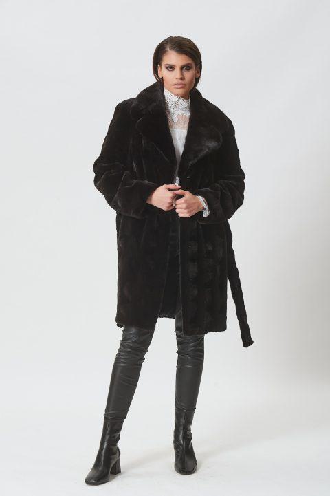 Black Sheared Mink Sections Jacket