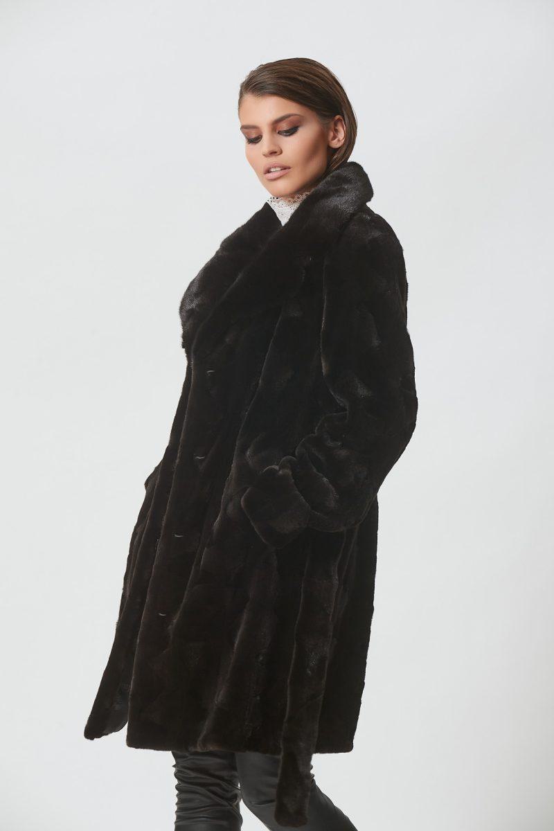 Black Sheared Mink Sections Jacket