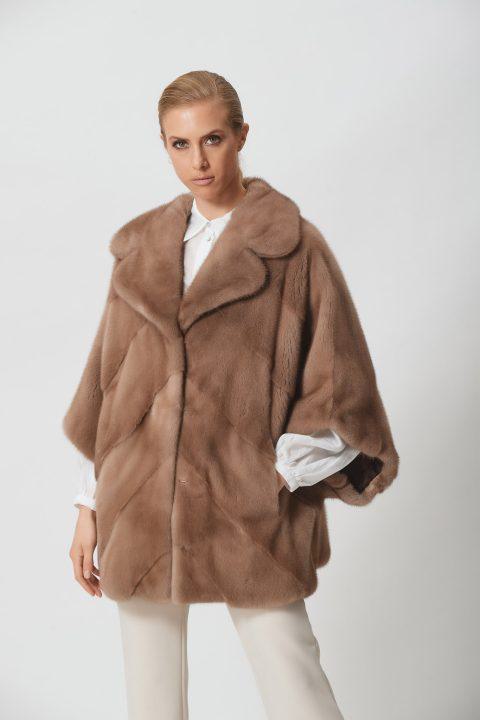 Pastel Mink Cape with Rever Collar