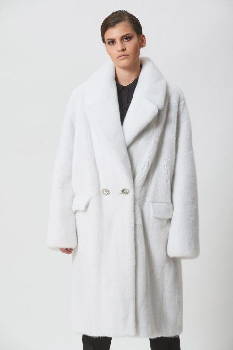 White Mink Relaxed Fit Coat