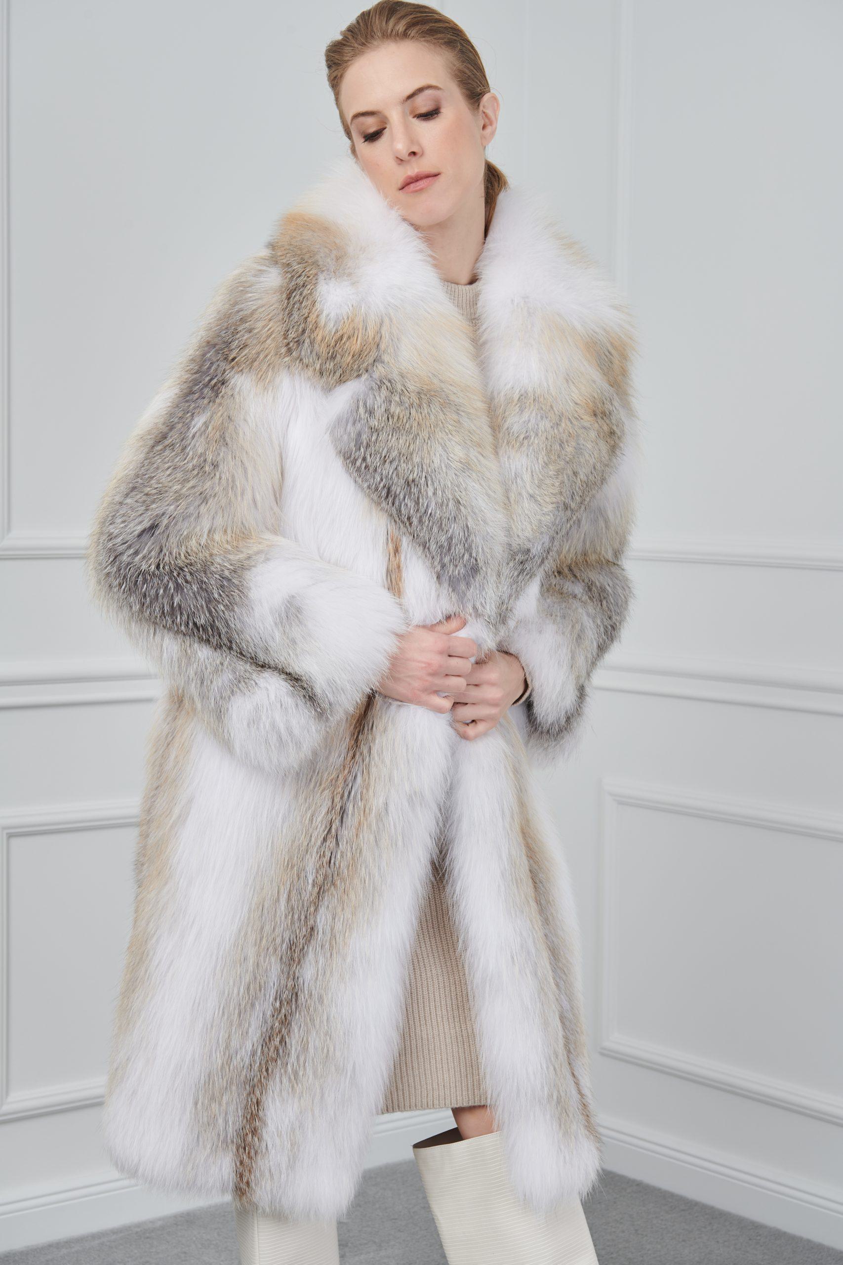 Arctic Gold Fox Coat with Rever Collar | Shopifur