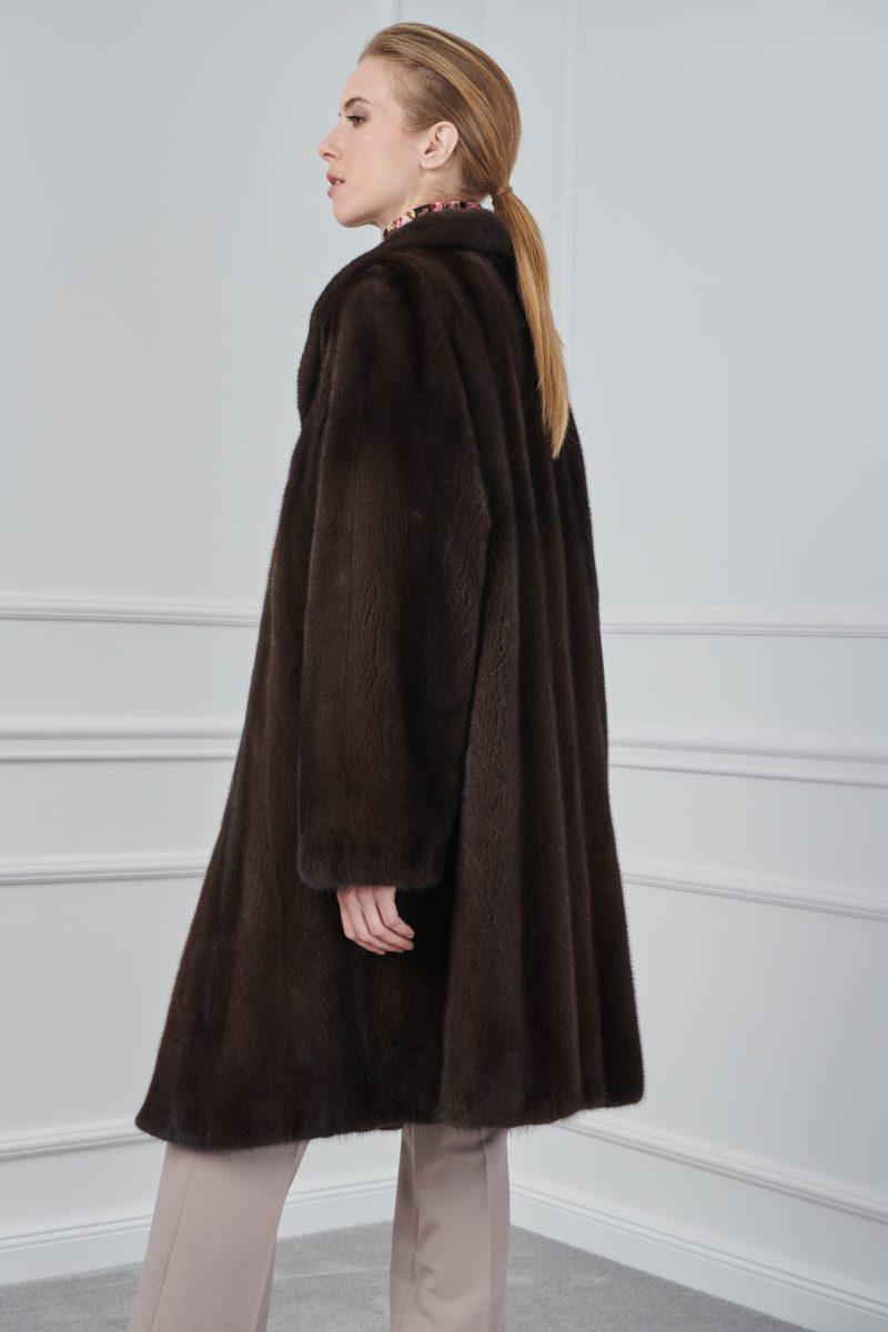 Brown Mink Jacket with Wing Collar