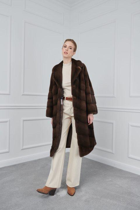 Brown Mink Relaxed Fit Coat