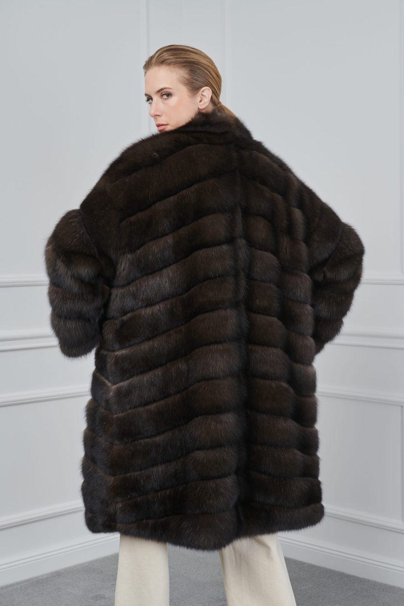 Dark Sable Coat with Wing Collar