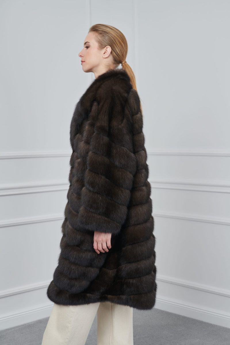 Dark Sable Coat with Wing Collar