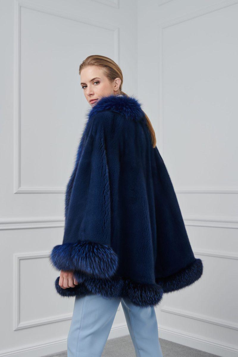 Jeans Mink Cape With Fox