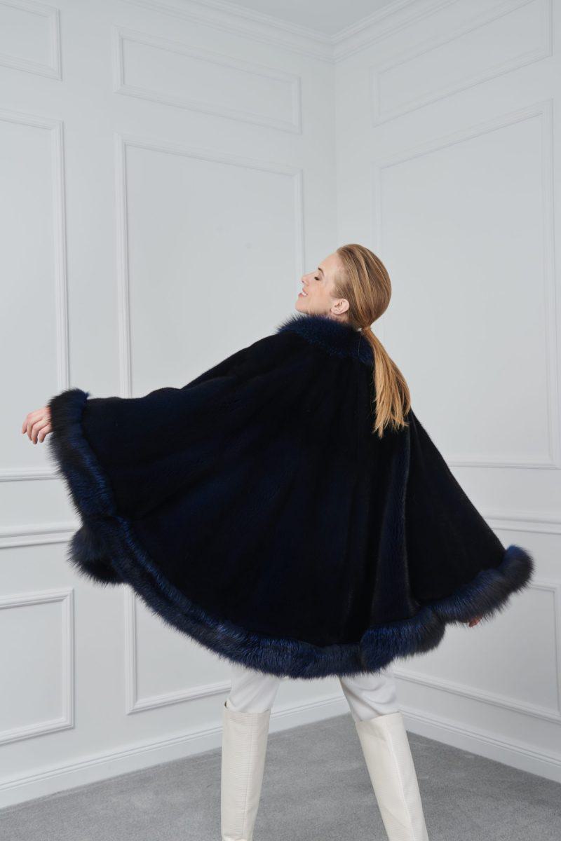 Navy Blue Cape With Fox