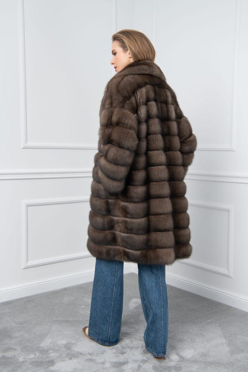 Sable Platinum Coat with Wide Shawl Collar