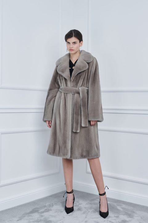 Silver Blue Mink Coat with Rever Collar