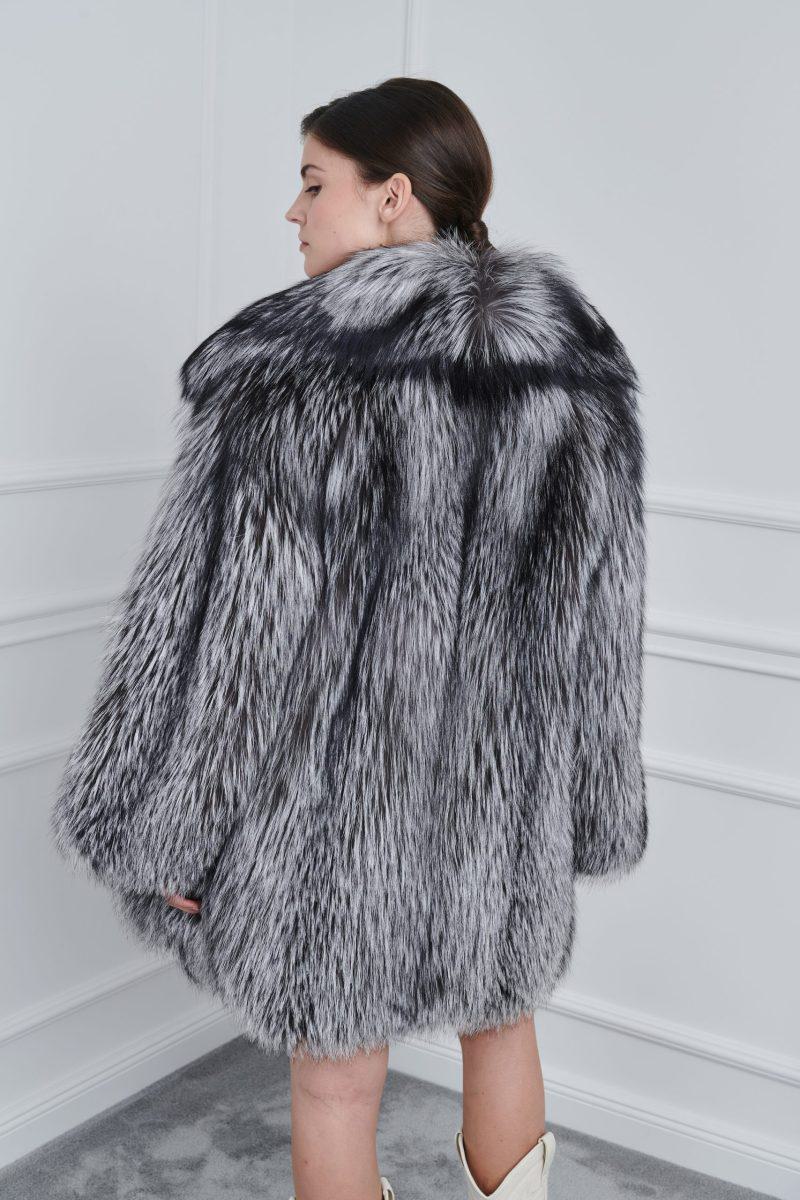 Silver Fox Jacket with Rever Collar