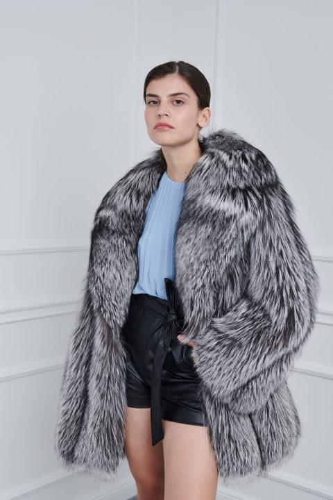 Silver Fox Jacket with Rever Collar